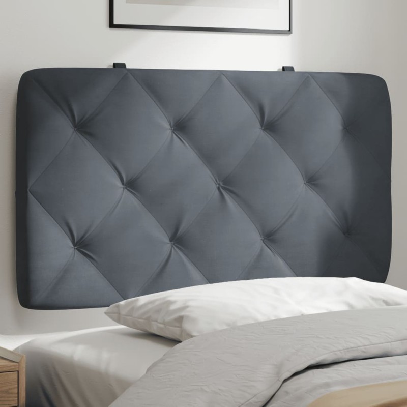 Coussin de tête de lit gris foncé 80 cm velours 631144631144