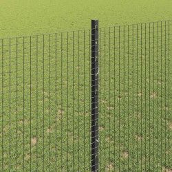 Clôture en fil soudé avec poteaux 25 x 1,6 m Gris Maille 631148631148
