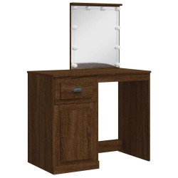 Coiffeuse avec lumières LED chêne marron 90x42x132,5 cm 631152631152