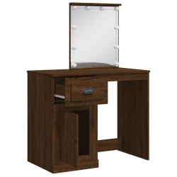 Coiffeuse avec lumières LED chêne marron 90x42x132,5 cm 631152631152