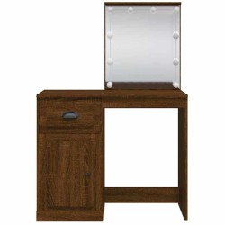 Coiffeuse avec lumières LED chêne marron 90x42x132,5 cm 631152631152