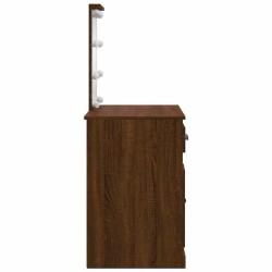 Coiffeuse avec lumières LED chêne marron 90x42x132,5 cm 631152631152