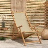 Chaise de plage Beige Bois de teck massif 631158631158