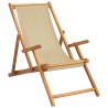 Chaise de plage Beige Bois de teck massif 631158631158