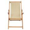 Chaise de plage Beige Bois de teck massif 631158631158