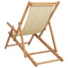 Chaise de plage Beige Bois de teck massif 631158631158