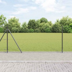 Clôture hexagonale avec base en béton 10 x 1 m Gris Maille 631159631159