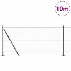 Clôture hexagonale avec base en béton 10 x 1 m Gris Maille 631159631159