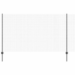 Clôture en fil soudé avec poteaux 10 x 1,4 m Gris Maille 631180631180