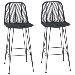 Chaise de bar 2 pcs 44 x 52 x 111 cm Rotin et métal 631181631181