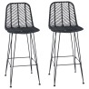 Chaise de bar 2 pcs 44 x 52 x 111 cm Rotin et métal 631181631181