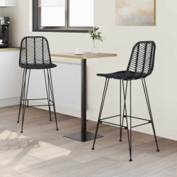 Chaise de bar 2 pcs 44 x 52 x 111 cm Rotin et métal 631181631181