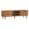 Meuble TV MOLDE Marron 158x40x49 cm Bois de pin massif 631182631182