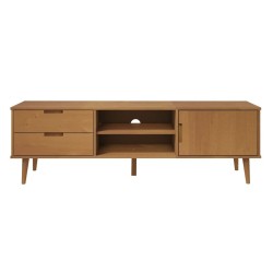 Meuble TV MOLDE Marron 158x40x49 cm Bois de pin massif 631182631182