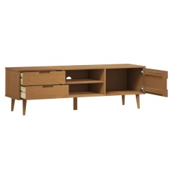 Meuble TV MOLDE Marron 158x40x49 cm Bois de pin massif 631182631182