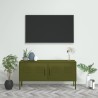 Meuble TV Vert olive 105x35x50 cm Acier 631184631184