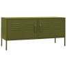 Meuble TV Vert olive 105x35x50 cm Acier 631184631184