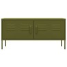Meuble TV Vert olive 105x35x50 cm Acier 631184631184