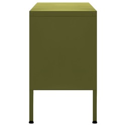 Meuble TV Vert olive 105x35x50 cm Acier 631184631184
