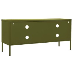 Meuble TV Vert olive 105x35x50 cm Acier 631184631184