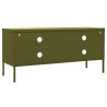 Meuble TV Vert olive 105x35x50 cm Acier 631184631184