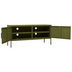 Meuble TV Vert olive 105x35x50 cm Acier 631184631184