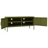 Meuble TV Vert olive 105x35x50 cm Acier 631184631184