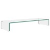 Meuble TV/pour moniteur 90x30x13 cm verre transparent 631186631186