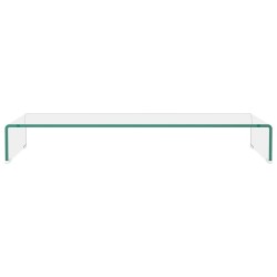 Meuble TV/pour moniteur 90x30x13 cm verre transparent 631186631186