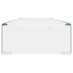 Meuble TV/pour moniteur 90x30x13 cm verre transparent 631186631186