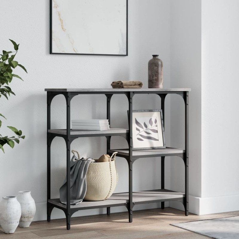 Table console sonoma gris 80x29x75 cm bois d'ingénierie 631189631189