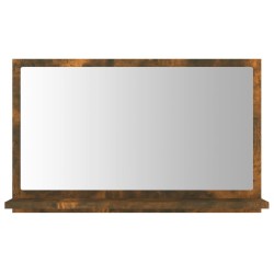 Miroir de bain Chêne fumé 60x10,5x37 cm Bois d'ingénierie 631194631194