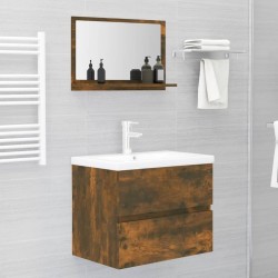 Miroir de bain Chêne fumé 60x10,5x37 cm Bois d'ingénierie 631194631194
