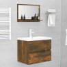 Miroir de bain Chêne fumé 60x10,5x37 cm Bois d'ingénierie 631194631194