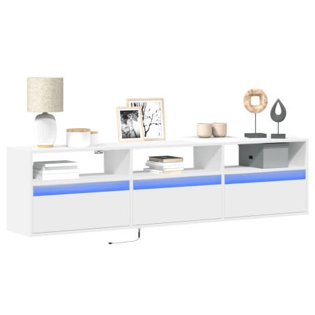 Meuble TV mural avec LED blanc 180x31x45 cm 631199631199