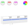 Meuble TV mural avec LED blanc 180x31x45 cm 631199631199