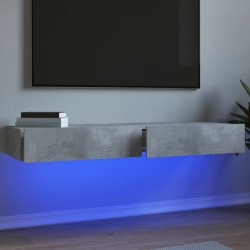 Meubles TV avec lumières LED 2 pcs gris béton 60x35x15,5 cm 631201631201