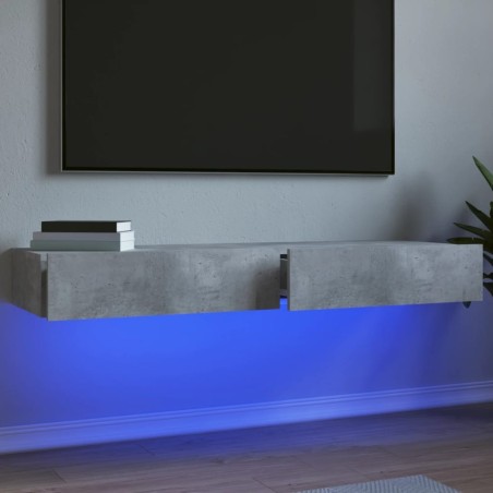Meubles TV avec lumières LED 2 pcs gris béton 60x35x15,5 cm 631201631201