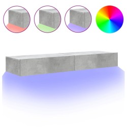 Meubles TV avec lumières LED 2 pcs gris béton 60x35x15,5 cm 631201631201