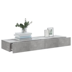 Meubles TV avec lumières LED 2 pcs gris béton 60x35x15,5 cm 631201631201