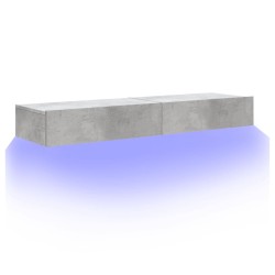 Meubles TV avec lumières LED 2 pcs gris béton 60x35x15,5 cm 631201631201