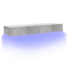 Meubles TV avec lumières LED 2 pcs gris béton 60x35x15,5 cm 631201631201