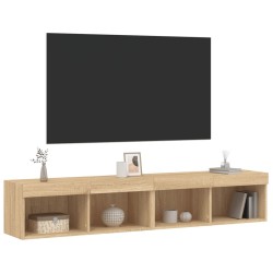 Meubles TV avec lumières LED 2 pcs chêne sonoma 80x30x30 cm 631202631202