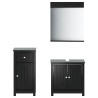 Meubles de salle de bain 3 pcs BERG noir bois de pin massif 631203631203