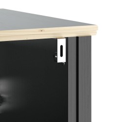 Meubles de salle de bain 3 pcs BERG noir bois de pin massif 631203631203