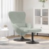 Chaise Œuf avec Pouf Gris clair Velours 631204631204