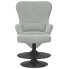 Chaise Œuf avec Pouf Gris clair Velours 631204631204