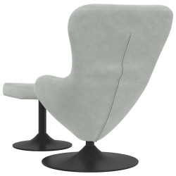 Chaise Œuf avec Pouf Gris clair Velours 631204631204