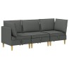 Canapé modulaire avec rangement 3 pcs Gris foncé Tissu 631206631206