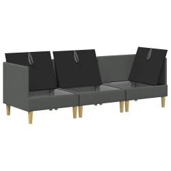 Canapé modulaire avec rangement 3 pcs Gris foncé Tissu 631206631206
